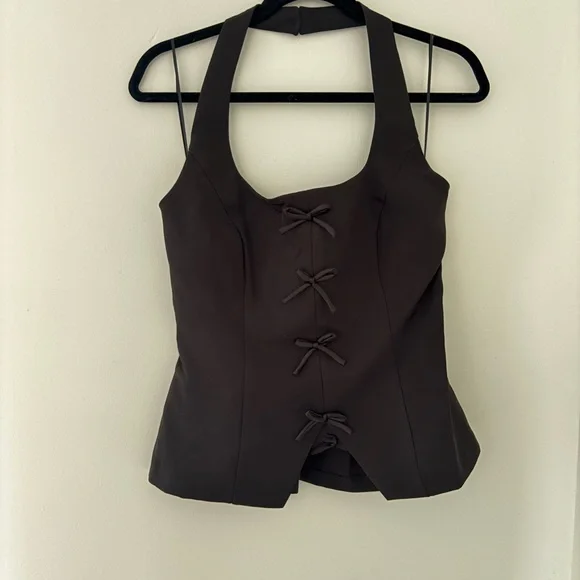 Lucy Paris Vivienne Bow Halter Top - Picture 3 of 7